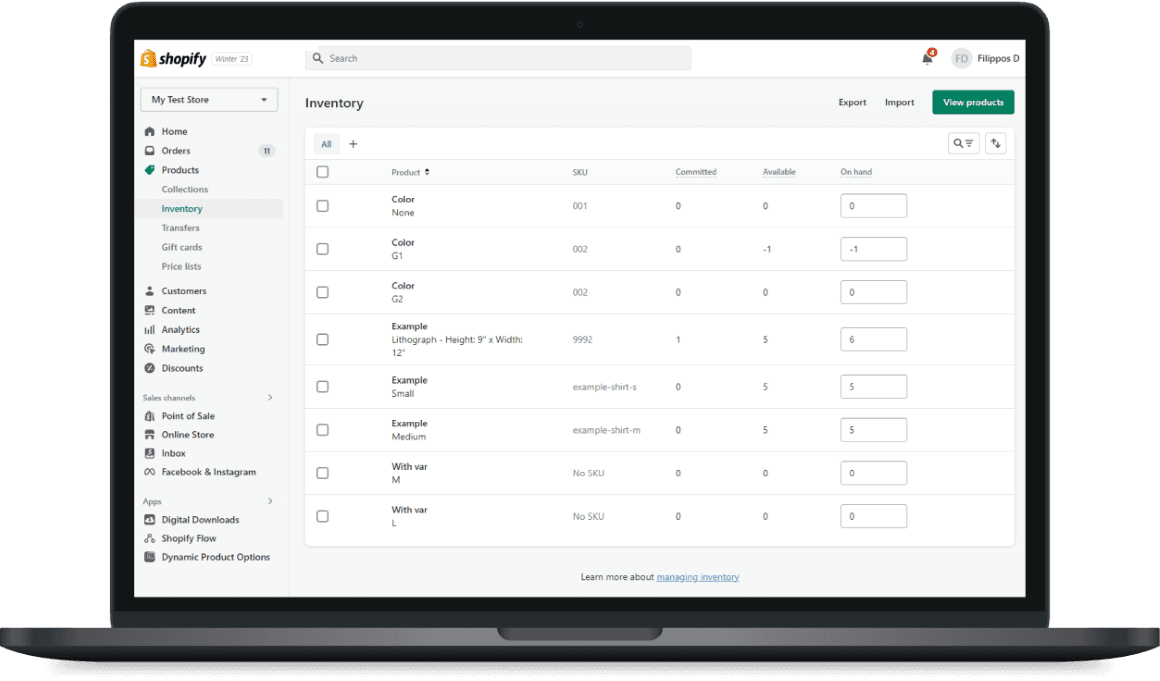 Supplier inventory sync