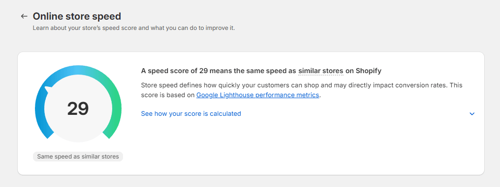 Speed score