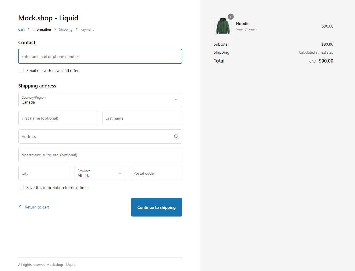 shopify checkout